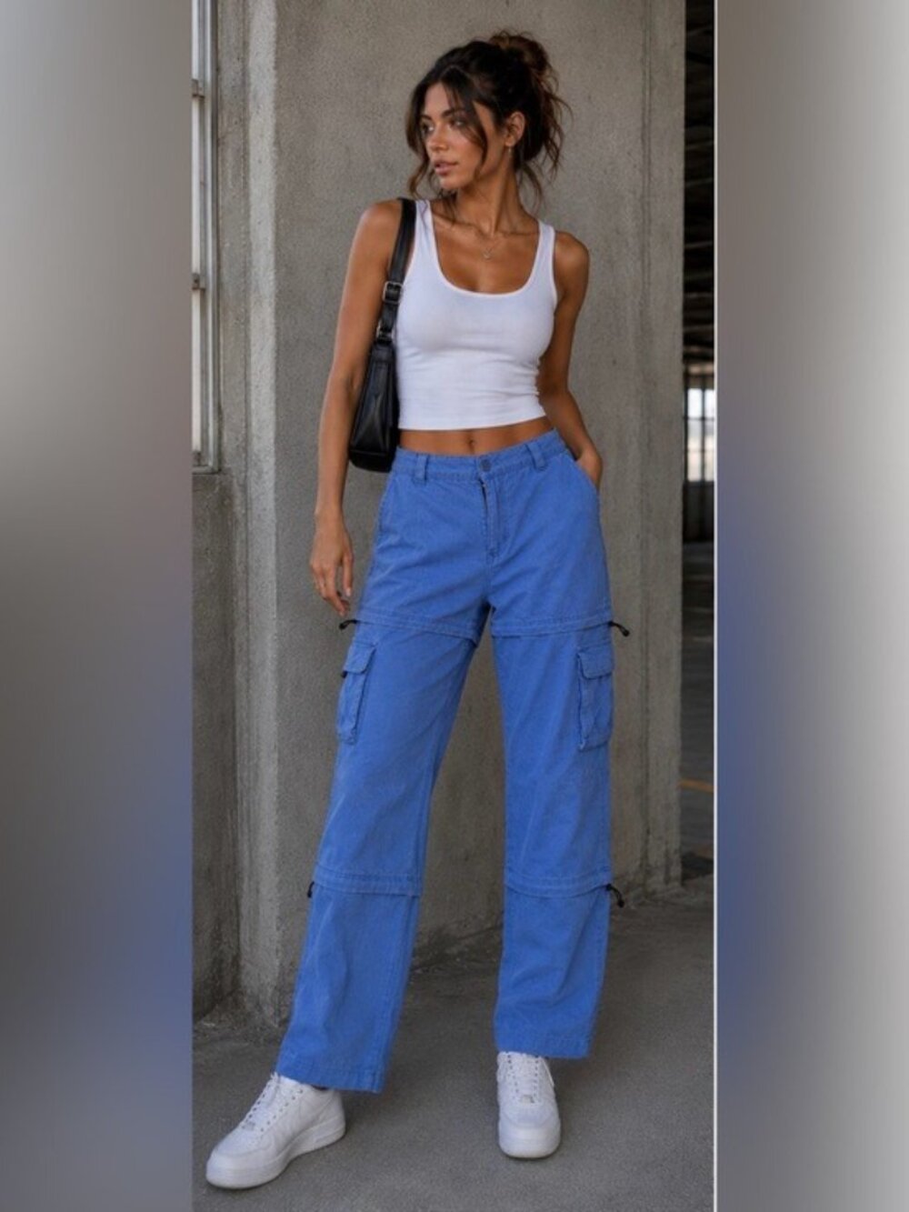 Rave Convertible Corduroy Cargo Hiking Pants Blue Size L Gorpcore Y2K - Picture 13 of 13